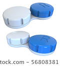 Contact lens cases. 3D rendering. Isolated on 56808381