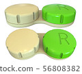 Contact lens cases. 3D rendering. Isolated on 56808382