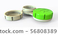 Contact lens case. 3D rendering. Isolated on white 56808389