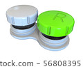 Contact lens case. 3D rendering. Isolated on white 56808395