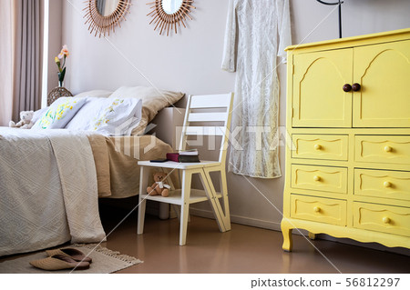 Use of folding stepladder chair in bedroom Use of folding stepladder chair in bedroom 56812297