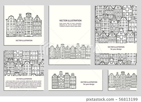 Hand drawn houses set 56813199