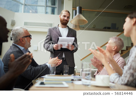 Successful Businessman Presenting Project Successful Businessman Presenting Project 56814446