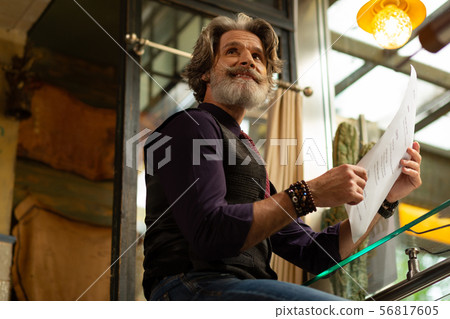 Man being ready to make an order. Man being ready to make an order. 56817605