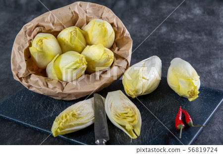 paper bag with endives from France or Belgium 56819724