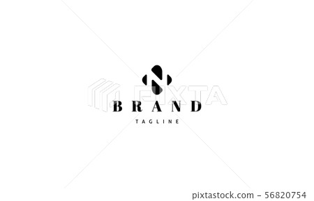 Vector logo with the image of the letter N in the style of negative space. 56820754
