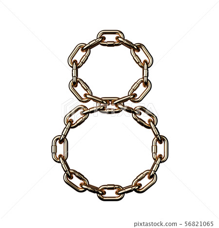 Font digit eight 8 chain-插圖素材 [56821065] - PIXTA圖庫