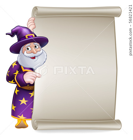 Wizard Cartoon Scroll Sign Banner Wizard Cartoon Scroll Sign Banner 56821421