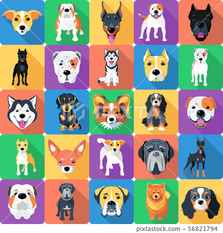 Seamless pattern with dogs flat design 56821794