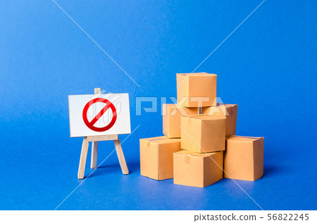 A stack pile cardboard boxes and stand symbol NO A stack pile cardboard boxes and stand symbol NO 56822245