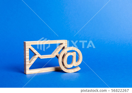 Envelope and email symbol on a blue background 56822267