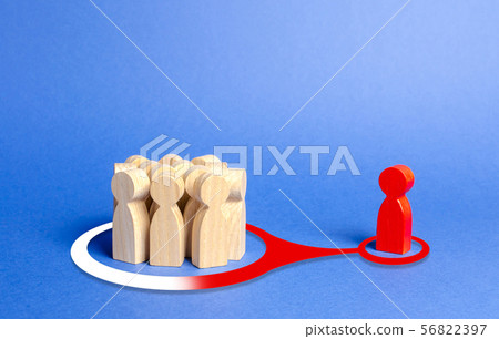 The red figure of a person exerts influence  56822397