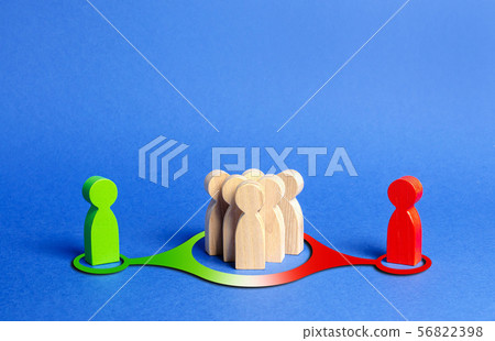 red and green figures of people influence  56822398