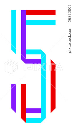 Bright Font, alphabet folded from stripeds colored Bright Font, alphabet folded from stripeds colored 56823005