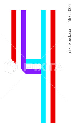 Bright Font, alphabet folded from stripeds colored 56823006