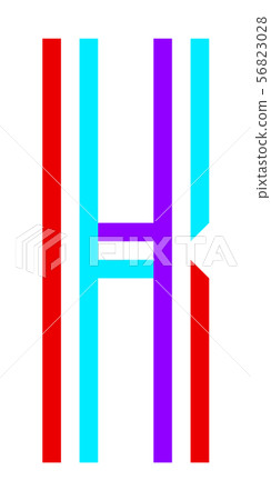 Bright Font, alphabet folded from stripeds colored 56823028