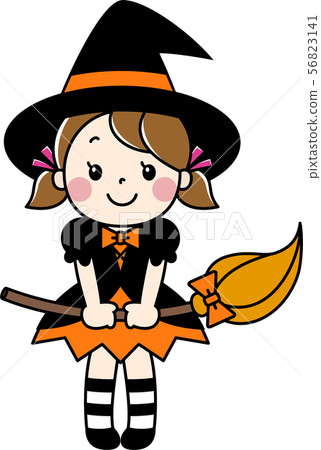 A girl who made a costume of a witch A girl who made a costume of a witch 56823141