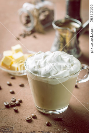 Bulletproof coffee, keto breakfast. 56823196