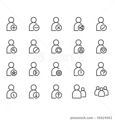 User related icon set. Vector illustration. User related icon set. Vector illustration. 56824081