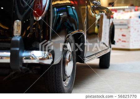 Closeup of a black vintage car 56825770