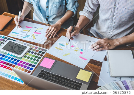 Team of Creative Web/Graphic Designer planning, 56825875