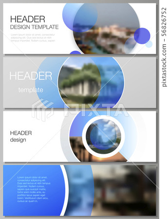 The minimalistic vector illustration of the editable layout of headers, banner design templates 56826752