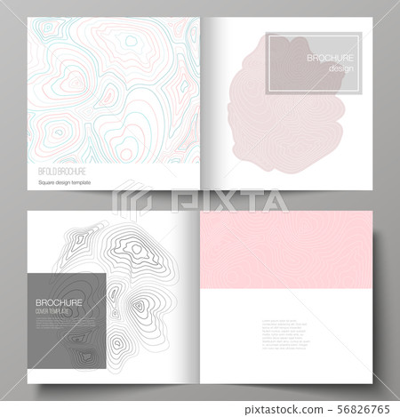 The vector illustration of the editable layout of two covers templates for square design bifold The vector illustration of the editable layout of two covers templates for square design bifold 56826765