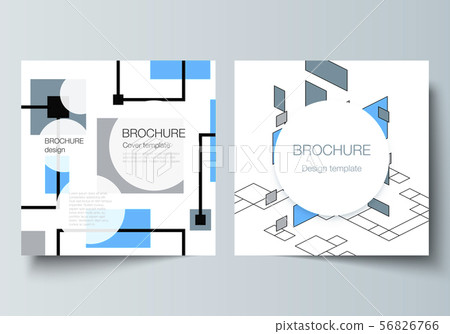 The minimal vector layout of two square format covers design templates for brochure, flyer, magazine The minimal vector layout of two square format covers design templates for brochure, flyer, magazine 56826766