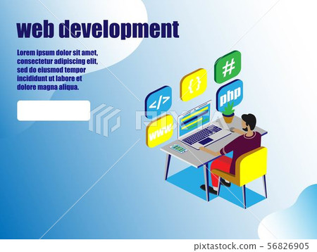 Isometric stale.Web dewelopment. - Stock Illustration [56826905] - PIXTA