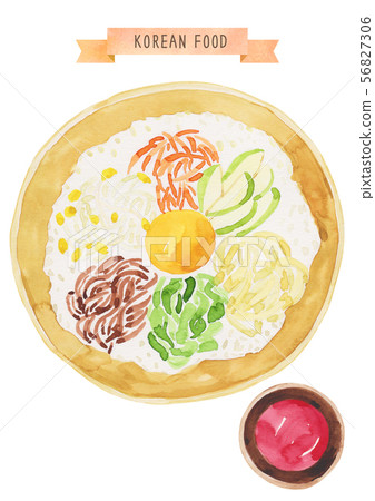 Korean Food Watercolor-Bibimbap 56827306