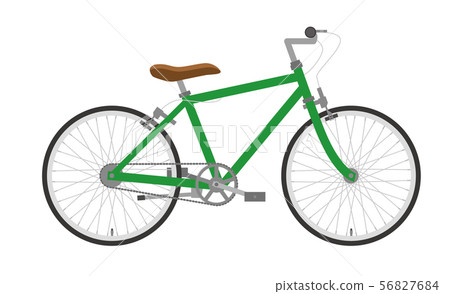 自行車插圖綠色|運動類型側身|歐洲城市自行車 56827684