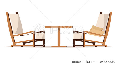 Vector cartoon style flat design porch zone furniture illustration. 56827880