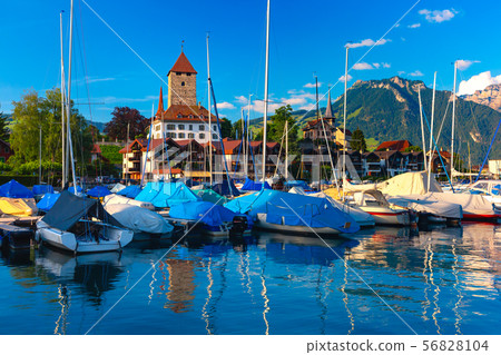 Spiez Church and Castle, Switzerland 56828104