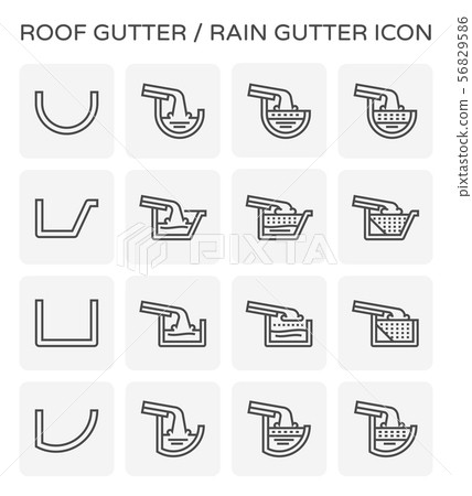 roof gutter icon 56829586