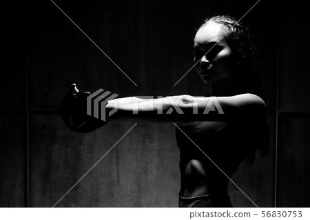 Fitness woman exercise boxing weight punch Fitness woman exercise boxing weight punch 56830753