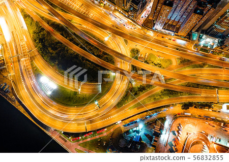 23 Aug 2019 Traffic In Downtown Hong Kong At Night 23 Aug 2019 Traffic In Downtown Hong Kong At Night 56832855