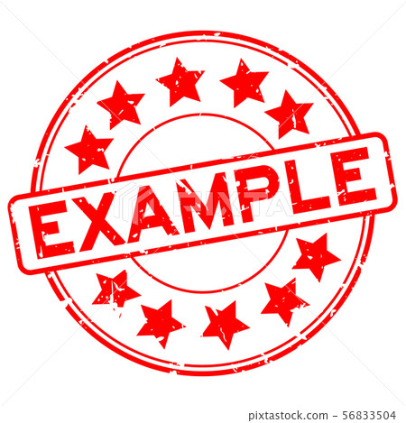 Grunge red example word with star icon stamp 56833504