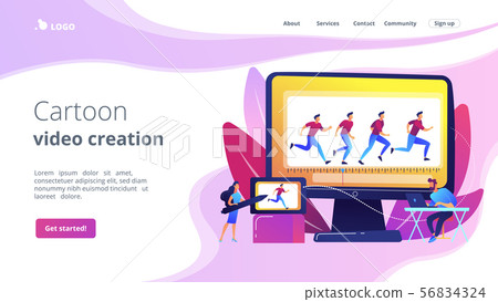 Computer animation concept landing page Computer animation concept landing page 56834324