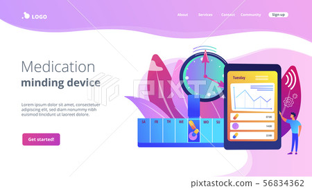 Smart pill boxes concept landing page 56834362