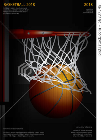 Basketball Poster Advertising Vector Illustration 56837348