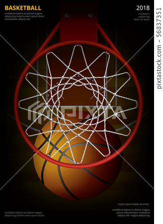 Basketball Poster Advertising Vector Illustration 56837351