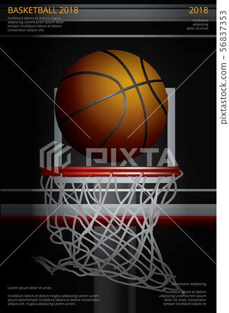 Basketball Poster Advertising Vector Illustration Basketball Poster Advertising Vector Illustration 56837353