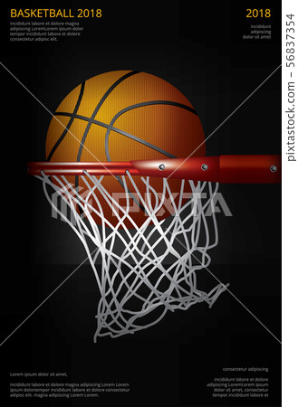 Basketball Poster Advertising Vector Illustration 56837354