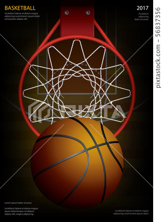 Basketball Poster Advertising Vector Illustration Basketball Poster Advertising Vector Illustration 56837356