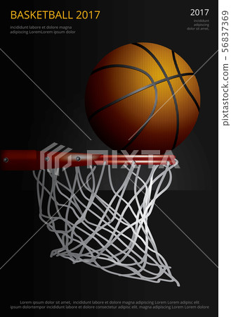 Basketball Poster Advertising Vector Illustration Basketball Poster Advertising Vector Illustration 56837369