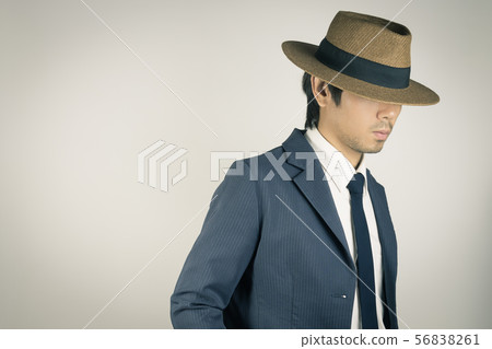 Young Asian Portrait Businessman Wear Hat in Zoom 56838261