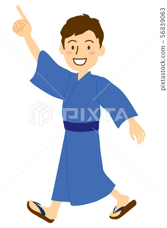 Yukata人指向和微笑 Yukata人指向和微笑 56839063