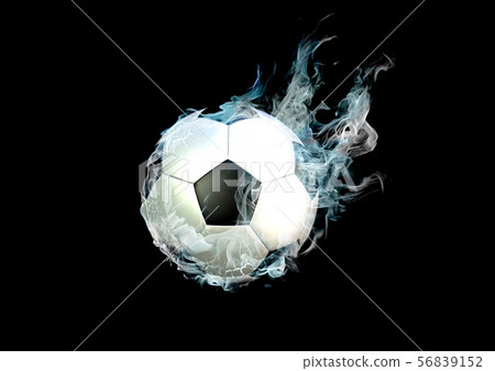 Soccer ball wrapped in pale flame and smoke Soccer ball wrapped in pale flame and smoke 56839152