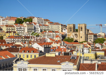 Lisbon Portugal, aerial view city skyline Lisbon Portugal, aerial view city skyline 56839220