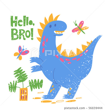 Kids style poster with cute Dinosaur Tyranosaurus Rex and lettering. Kids style poster with cute Dinosaur Tyranosaurus Rex and lettering. 56839444